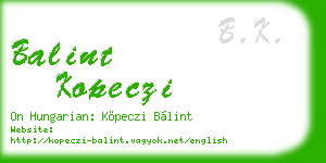 balint kopeczi business card