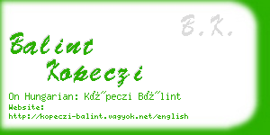 balint kopeczi business card